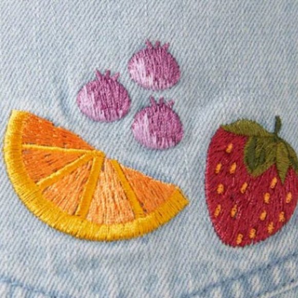 Fruit Salad Embroidered Shorts NWT - Picture 5 of 6